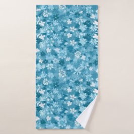 Bloemmotief Oceaanbries Turquoise Botanisch Badhanddoek