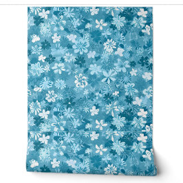 Bloemmotief Oceaanbries Turquoise Botanisch Behang