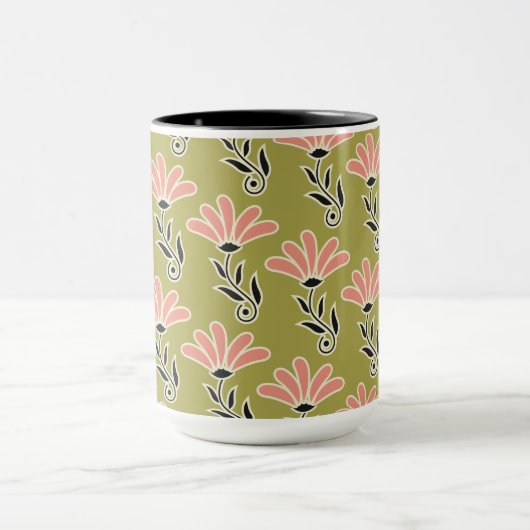 Bloemmotief ontwerp mok (Midden)