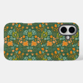 Bloemmotief op een donkergroene achtergrond  Case-Mate iPhone case (Achterkant (horizontaal))