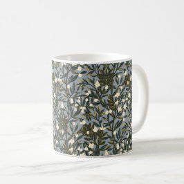 Bloemmotief op stoffige blauw-grijze achtergrond koffiemok