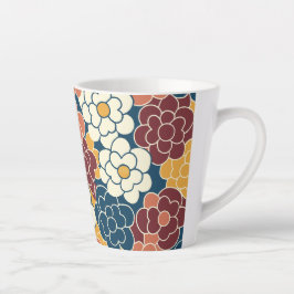 Bloemmotief over de hele stof latte mok