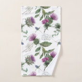 Bloemmotief Paarse Distel Ontwerp Bad Handdoek (Handdoek)
