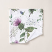 Bloemmotief Paarse Distel Ontwerp Bad Handdoek (Wasdoekje)