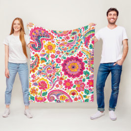 Bloemmotief Paisley Patroon Fleece Deken