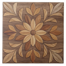 Bloemmotief parket in houtlook