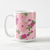 Bloemmotief, pastel paars en paars, koffiemok (Links)