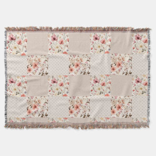 bloemmotief patchwork deken