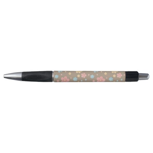 Bloemmotief Pen (Bruine Basis) (Voorkant)
