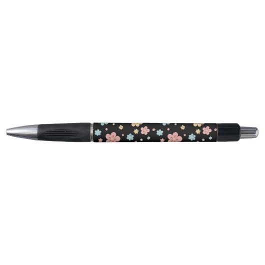 Bloemmotief Pen (Zwarte Basis) (Voorkant)