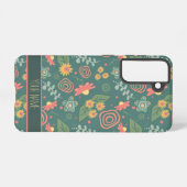  bloemmotief Personaliseer Naam Leuk Samsung Galaxy Hoesje (Achterkant horizontaal)