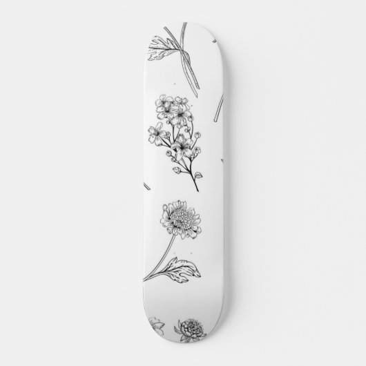 Bloemmotief Persoonlijk Skateboard (Voorkant)