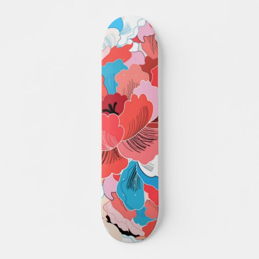 Bloemmotief Persoonlijk Skateboard (Voorkant)