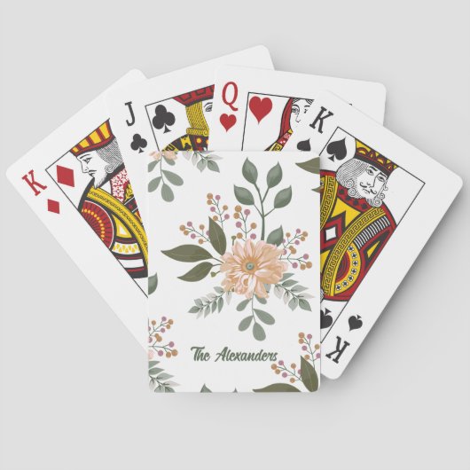 Bloemmotief - Persoonlijke Speelkaarten (Achterkant)