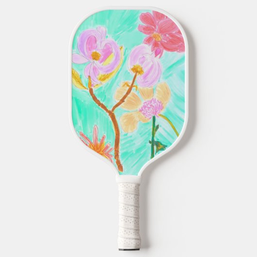 Bloemmotief Pickleball Paddle (Voorkant)