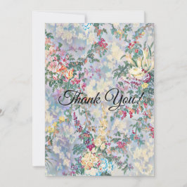  bloemmotief plat dank u bedankkaart