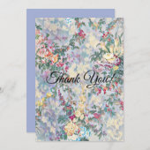  bloemmotief plat dank u bedankkaart (Voorkant / Achterkant)