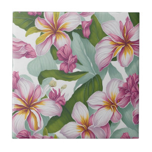 Bloemmotief Plumeria Bloemen Tegeltje