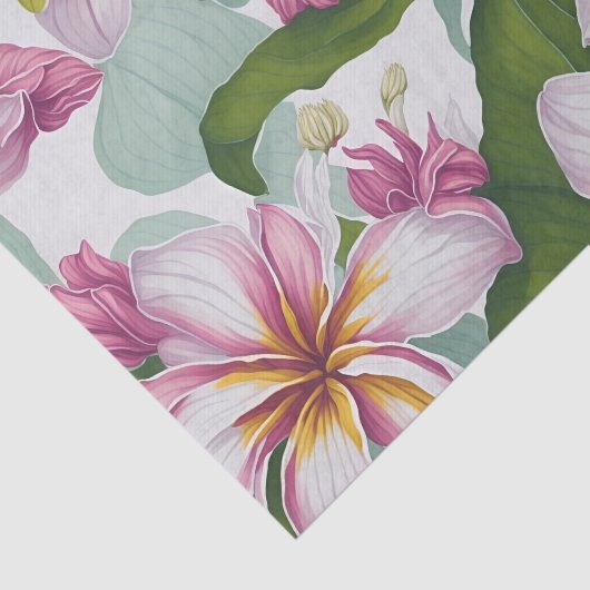 Bloemmotief Plumeria Bloemen Tissuepapier (Detail)