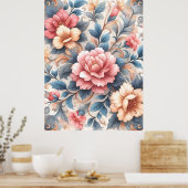 Bloemmotief Poster (Keuken)