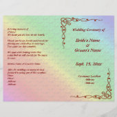 Bloemmotief Regenboog Herfst Bruiloftsprogramma (Voorkant)