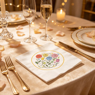 Bloemmotief romantisch en elegant servet