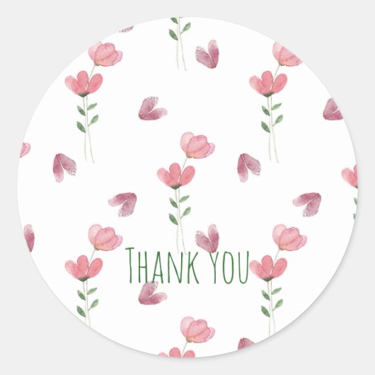 Bloemmotief Ronde Sticker (Voorkant)