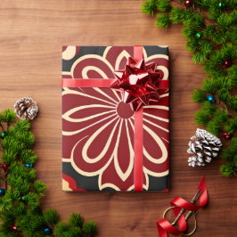 bloemmotief rood groen cadeaupapier