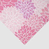 Bloemmotief, roze dahlia bloemen, Jouw naam Tissuepapier (Detail)