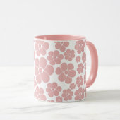 Bloemmotief - Roze en Wit Mok (Voorkant rechts)