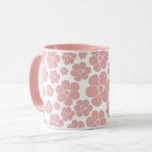 Bloemmotief - Roze en Wit Mok (Voorkant links)
