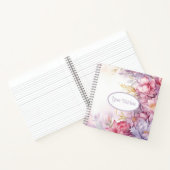 Bloemmotief roze kleur en crème notitieboek (Binnen)