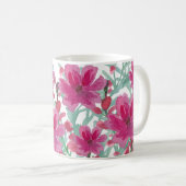 bloemmotief roze koffiemok (Voorkant rechts)