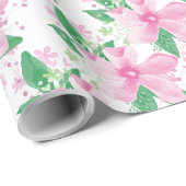 Bloemmotief Roze Orchidee Cadeaupapier (Rol Hoek)