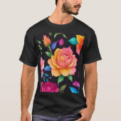 Bloemmotief Roze T-Shirt (Voorkant)