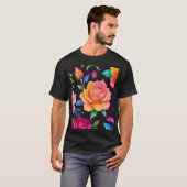 Bloemmotief Roze T-Shirt (Voorkant volledig)