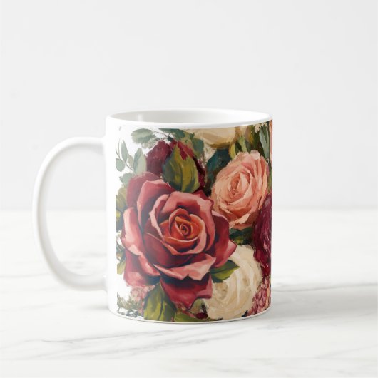 bloemmotief rozen koffiemok (Links)