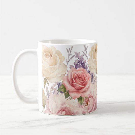 bloemmotief rozen koffiemok (Links)