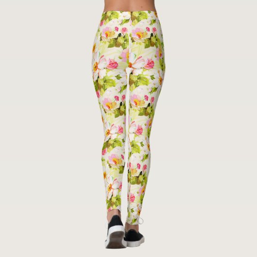  bloemmotief Rozen pioenrozen yoga Leggings (Achterkant)