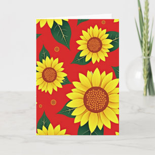 Bloemmotief scharlakenrode kaart