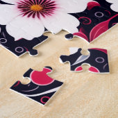 Bloemmotief Schattigee witte bloemen Legpuzzel (Zijkant)