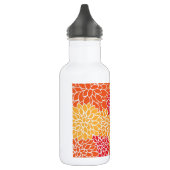 bloemmotief Sinaasappel rode dahlia's Waterfles (Links)