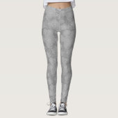 Bloemmotief | Staalgrijze Roos Leggings (Voorkant)