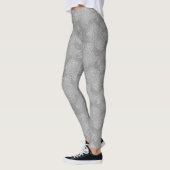 Bloemmotief | Staalgrijze Roos Leggings (Links)