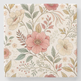 Bloemmotief  stenen onderzetter