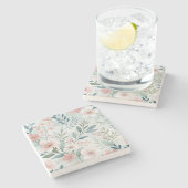 Bloemmotief Stenen Onderzetter (Zijkant)