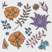 Bloemmotief Sticker (Voorkant)