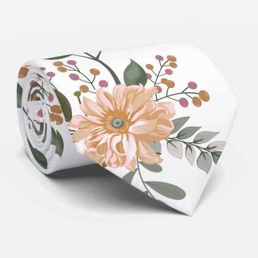 Bloemmotief stropdas (Opgerold)