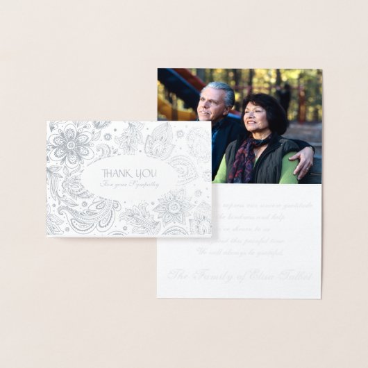  bloemmotief sympathie dank u folie kaarten (Display)