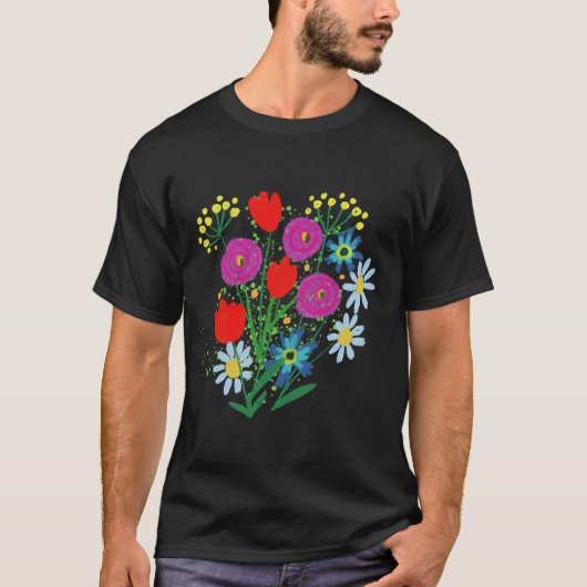 Bloemmotief  t-shirt (Voorkant)
